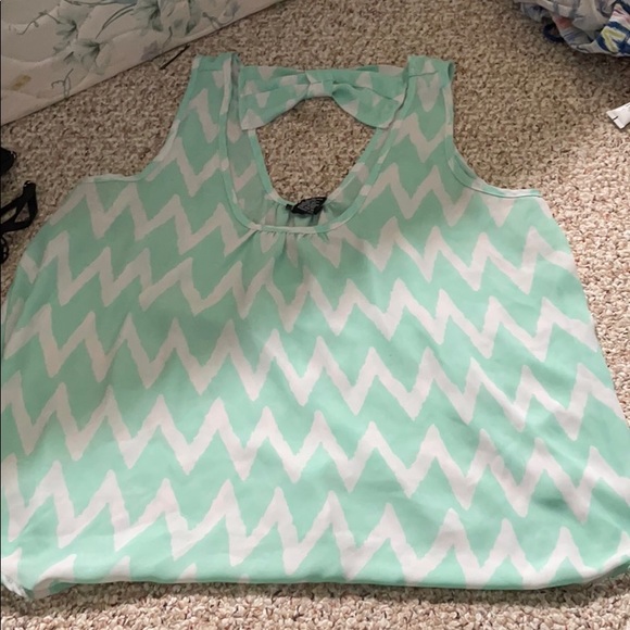 Tops - Chevron tank with bow on back